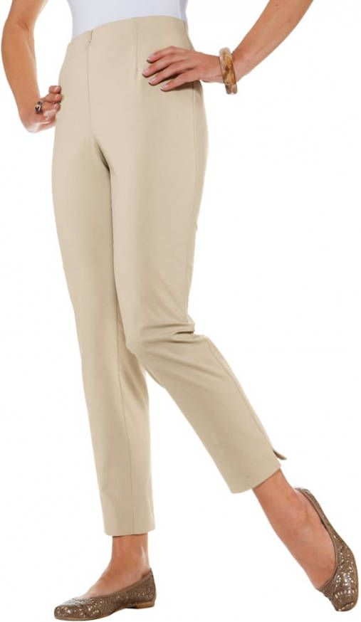 MONA Broek in trendy enkellang model Zand