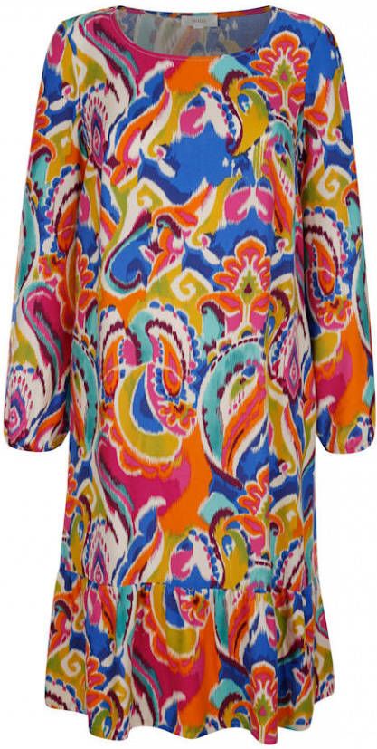 MONA Jurk met abstracte print in vrolijke kleuren Multicolor