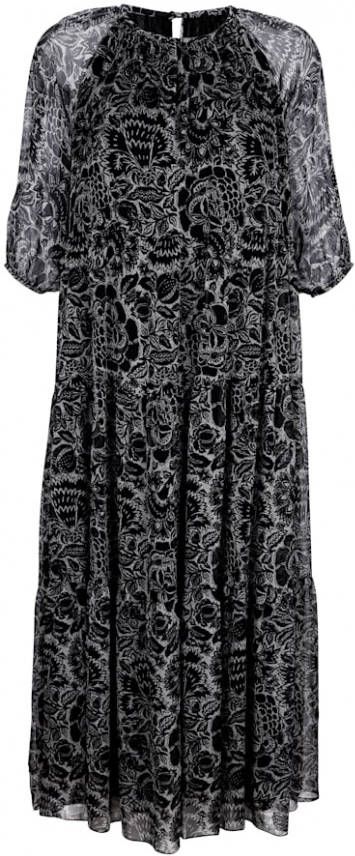 MONA Jurk met exclusief dessin Zwart/Grijs