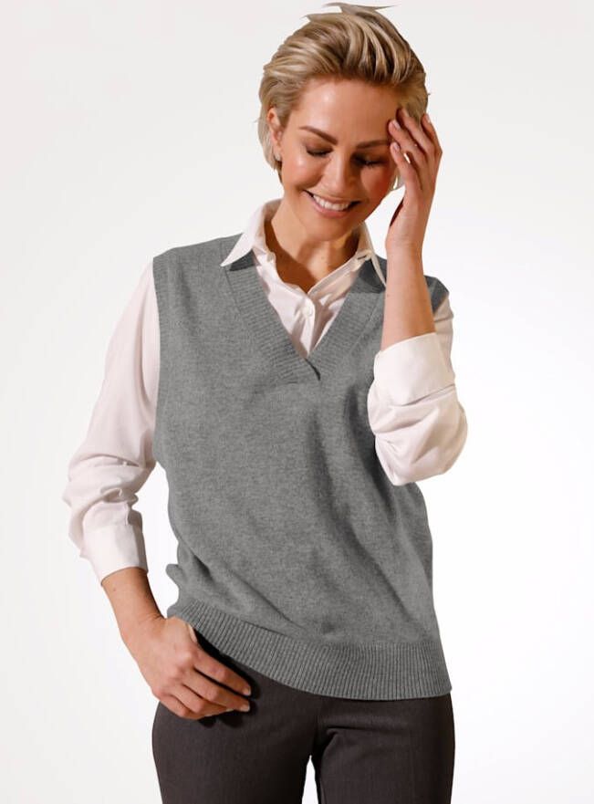 MONA Spencer met zacht kasjmier Zilvergrijs