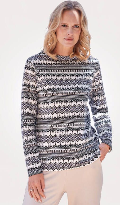 MONA Sweatshirt met aangebreide hals Multicolor