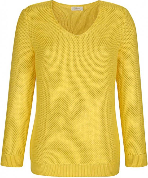 MONA Trui met hoog katoengehalte Geel