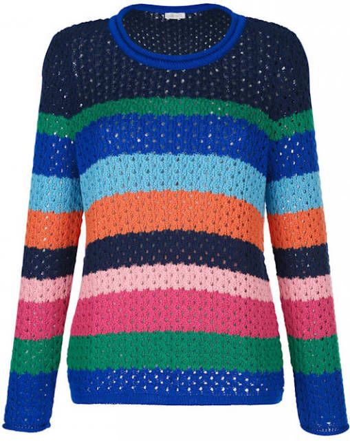 MONA Trui met kleurrijke strepen Multicolor