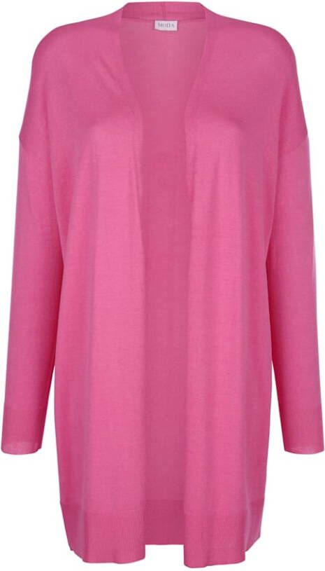 MONA Vest met geribde boorden Pink