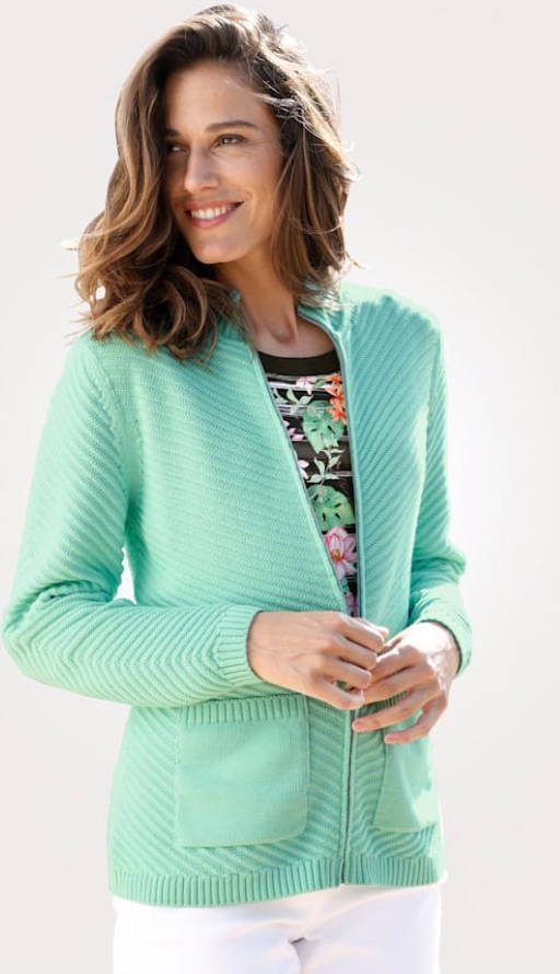 MONA Vest met stijlvol structuurpatroon Mint