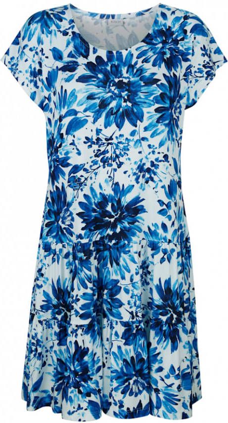 Rösch Strandjurk met bloemendessin rondom Blauw
