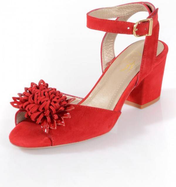 alba moda Sandaaltje van zacht geitensuède Rood