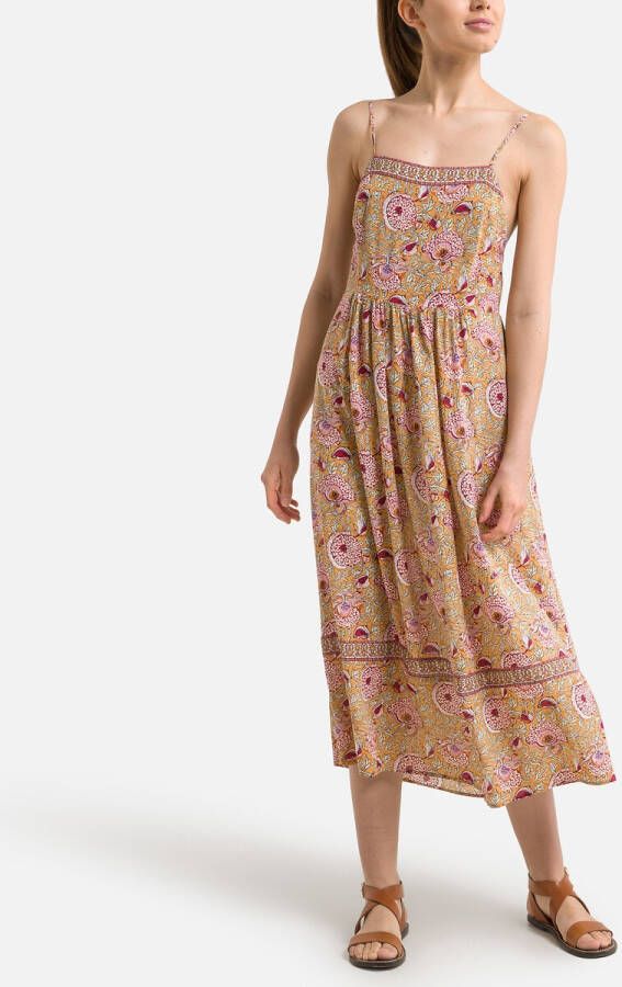 BA&SH Valentine midi jurk met rugdecoletté en print