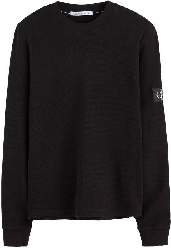 Calvin Klein Shirt met lange mouwen MONOGRAM BADGE WAFFLE LS TEE