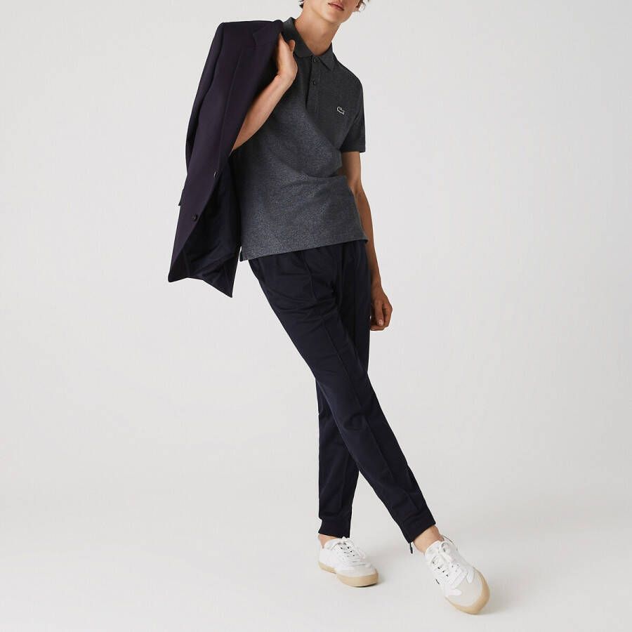 Lacoste Short Sleeved Ribbed Collar Shirt , Bruin, Heren