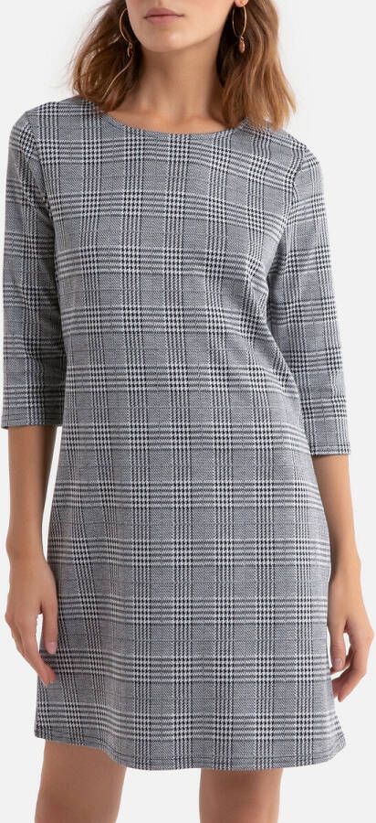 Only Onlbrilliant 3/4 Check Dress Noos Black/CLOUD Dancer | Freewear Print