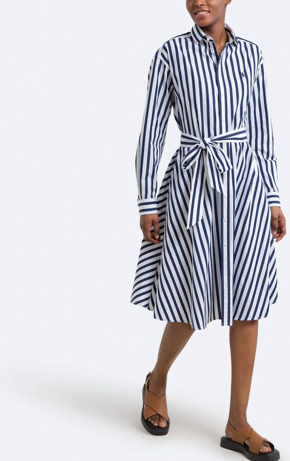 Polo Ralph Lauren Gestreept hemdjurk, halflang, lange mouwen