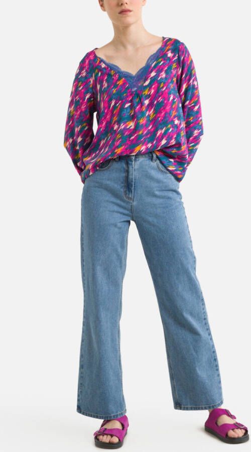 Vila Bedrukte blouse met V hals