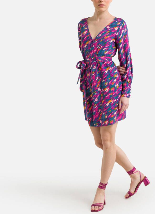 Vila Korte jurk, V hals en lange mouwen