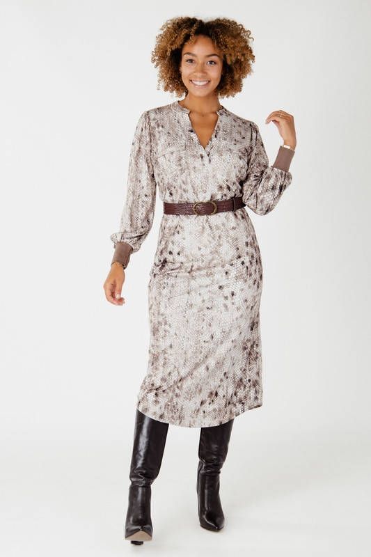 K-design K Design Midi jurken Beige V121