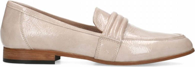 Manfield Beige lakleren loafers met gladde band