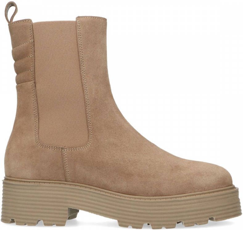 Manfield Beige suède chelsea boots