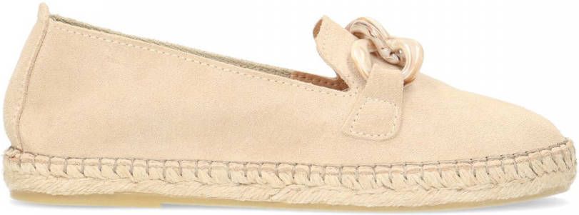 Manfield Beige suède espadrilles met chain