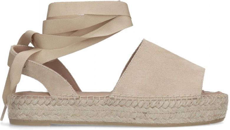 Manfield Beige suède plateau sandalen