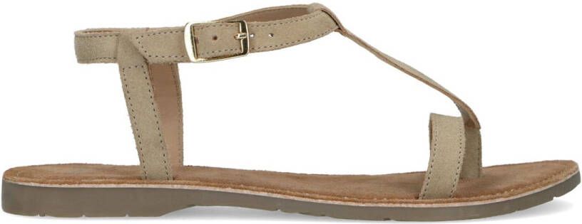 Manfield Beige suède sandalen