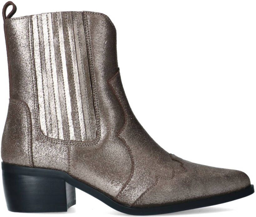 Manfield Grijze leren western laarsjes