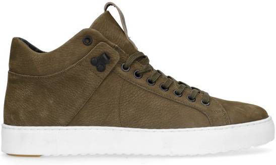 Manfield Groene hoge sneakers