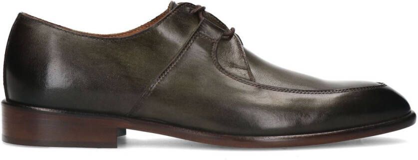 Manfield Groene leren veterschoenen