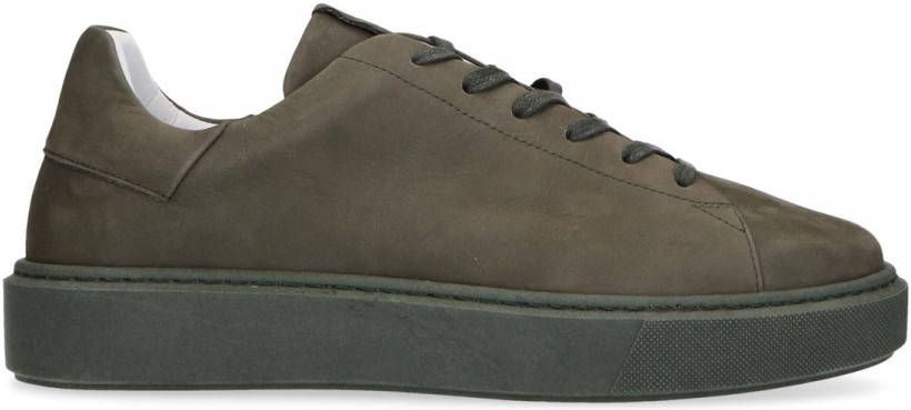 Manfield Groene nubuck sneakers