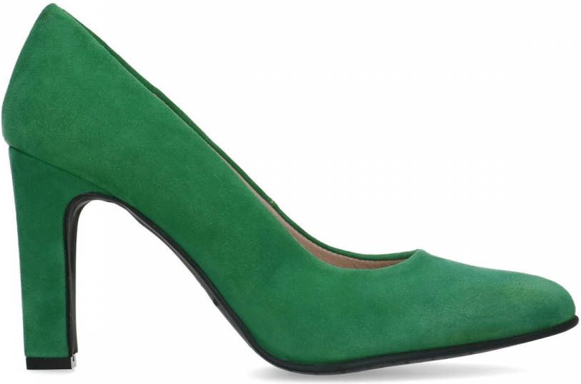 Manfield Groene suède pumps