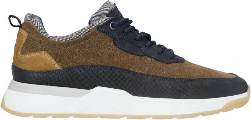 Manfield Khaki leren sneakers