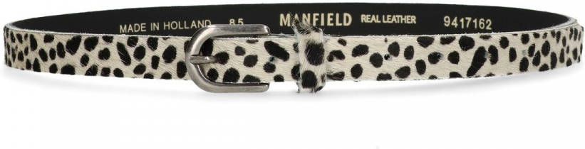Manfield Leren riem met cheetah print