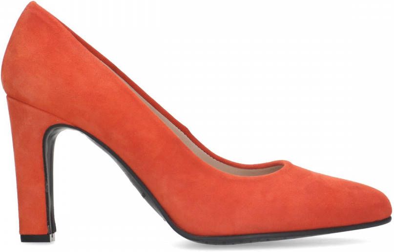 Manfield Oranje suède gesloten pumps