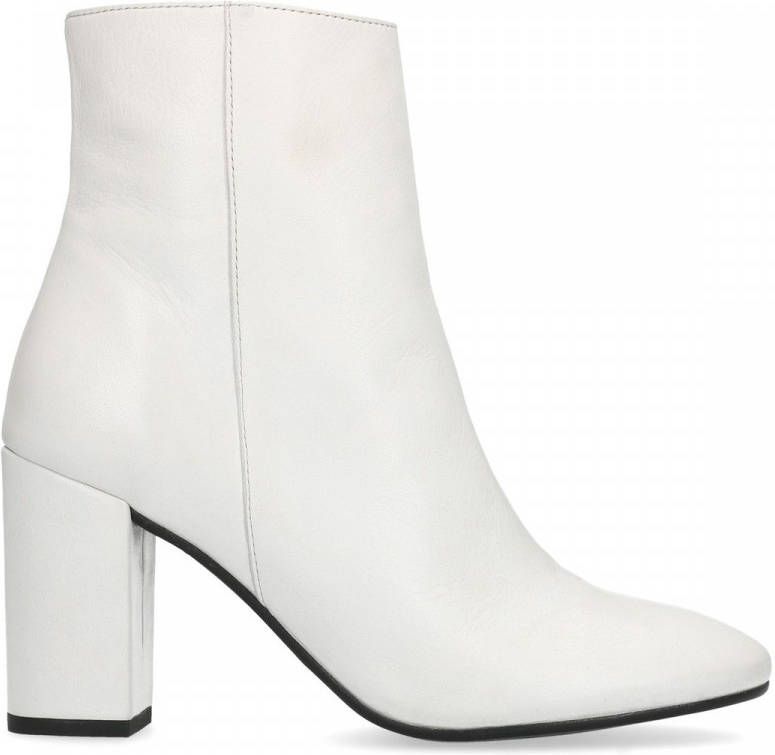 Manfield Witte enkellaarsjes met hak