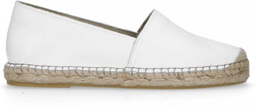 Manfield Witte leren espadrilles