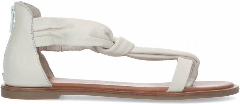 Manfield Witte leren sandalen