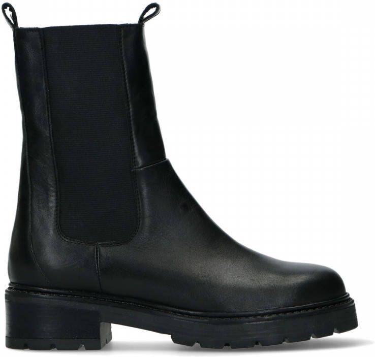 Manfield Zwarte chelsea boots