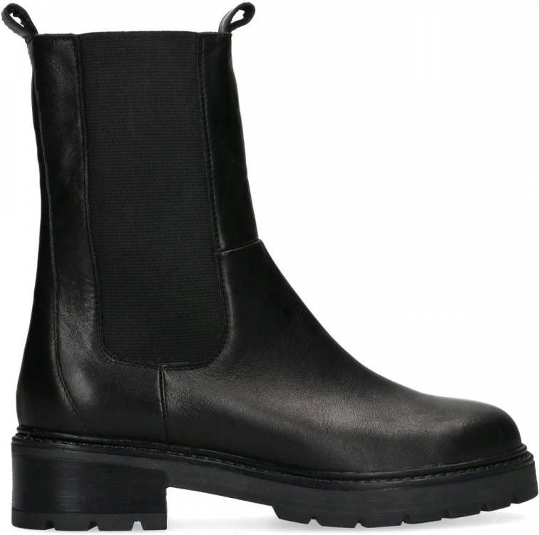 Manfield Zwarte chelsea boots