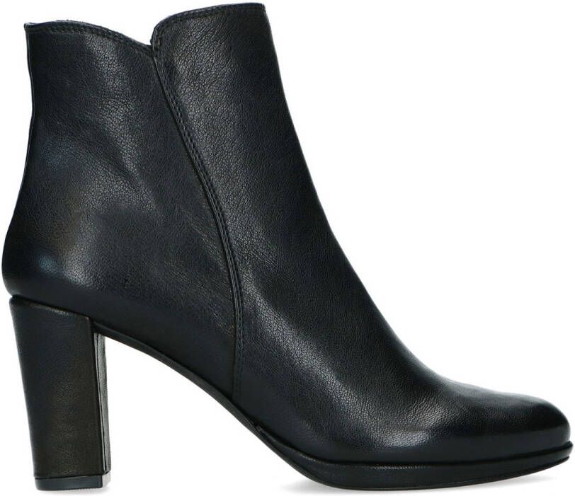 Manfield Zwarte enkellaarsjes met hak