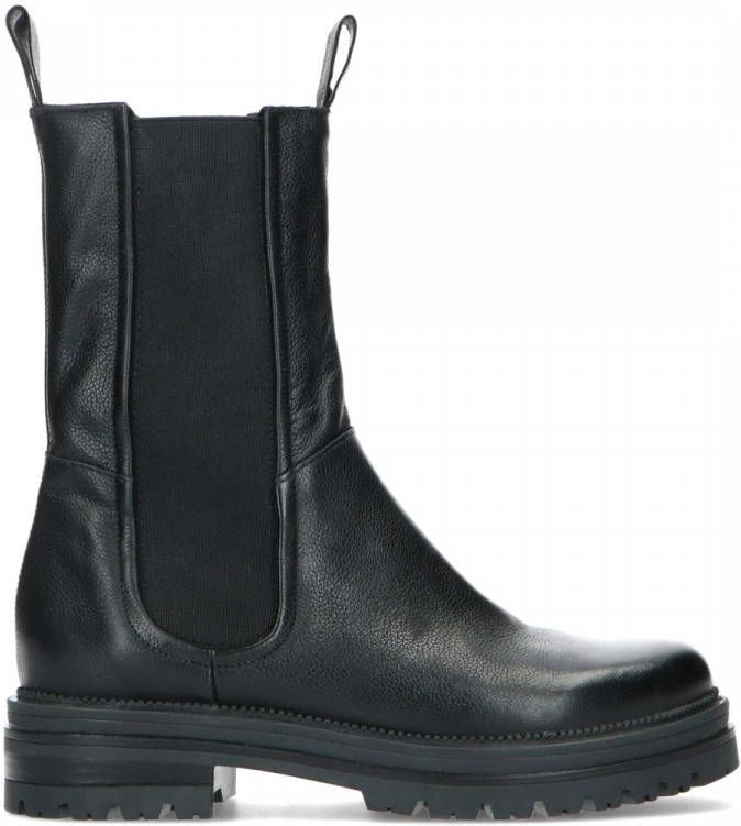 Manfield Zwarte hoge chelsea boots