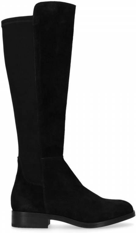 Manfield Zwarte hoge suède laarzen