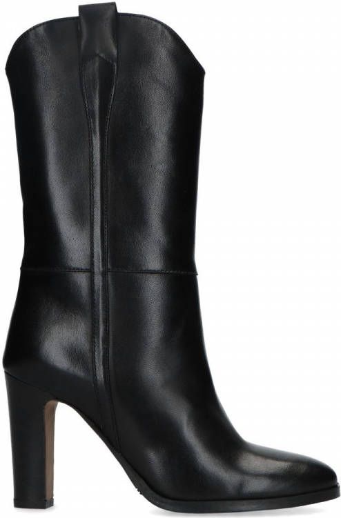 Manfield Zwarte leren laarzen