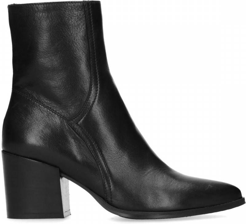 Manfield Zwarte leren western boots