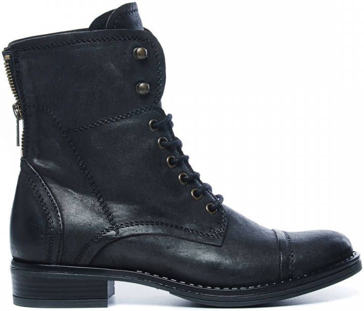 Manfield Zwarte veterlaarsjes