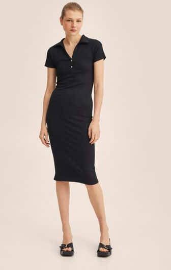 Mango Geribde midi jurk