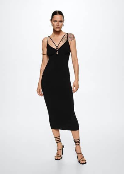 Mango Lucita mouwloze midi jurk met cut out detail