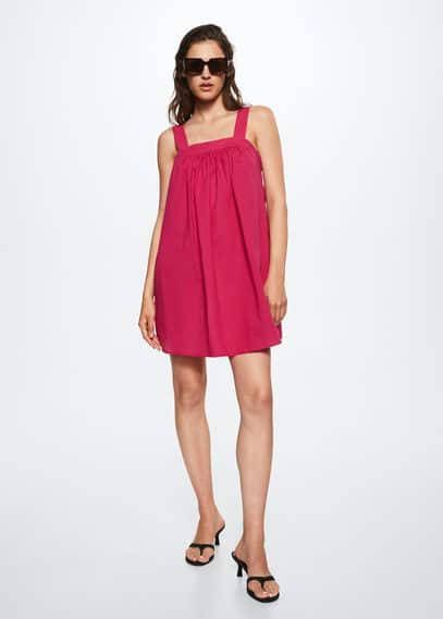 Mango Getextureerde katoenen jurk