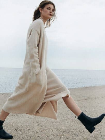 Mango Gebreide jurk met ronde hals