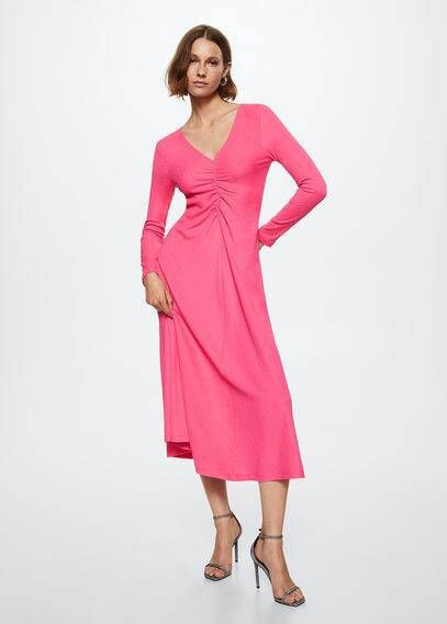 Mango Jurk met gesmokt detail