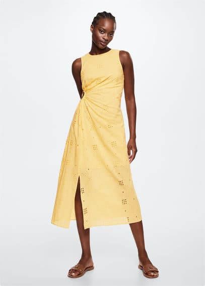 Mango Jurk met gesmokt detail