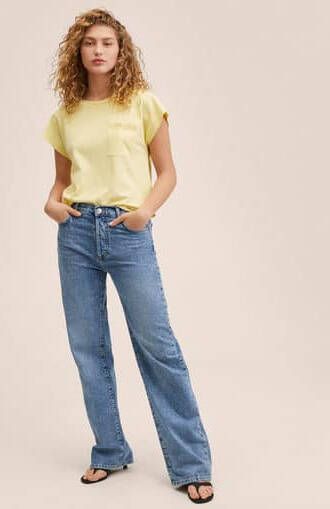 Mango Katoenen blouse met borstzak